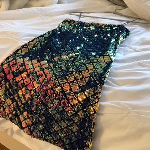 topshop diamond sequin slip dress